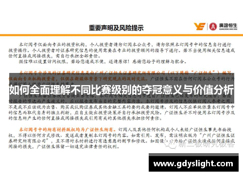 如何全面理解不同比赛级别的夺冠意义与价值分析