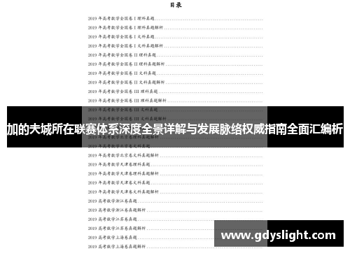 加的夫城所在联赛体系深度全景详解与发展脉络权威指南全面汇编析